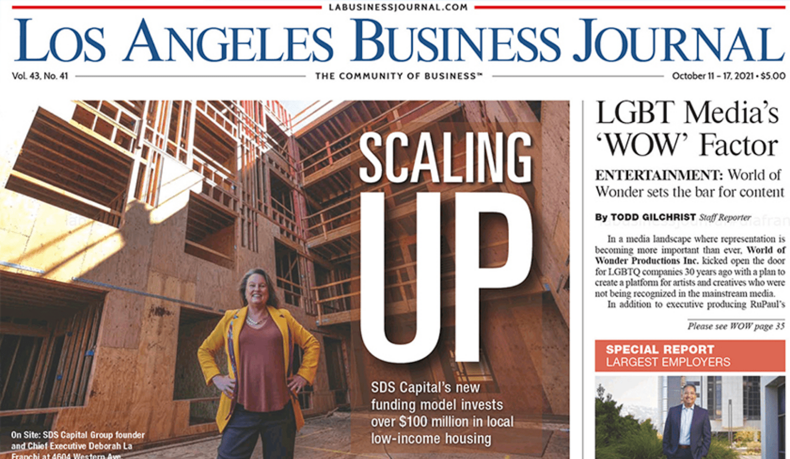 Los Angeles Business Journal covers $150 Million Close of SDS Supportive Housing Fund