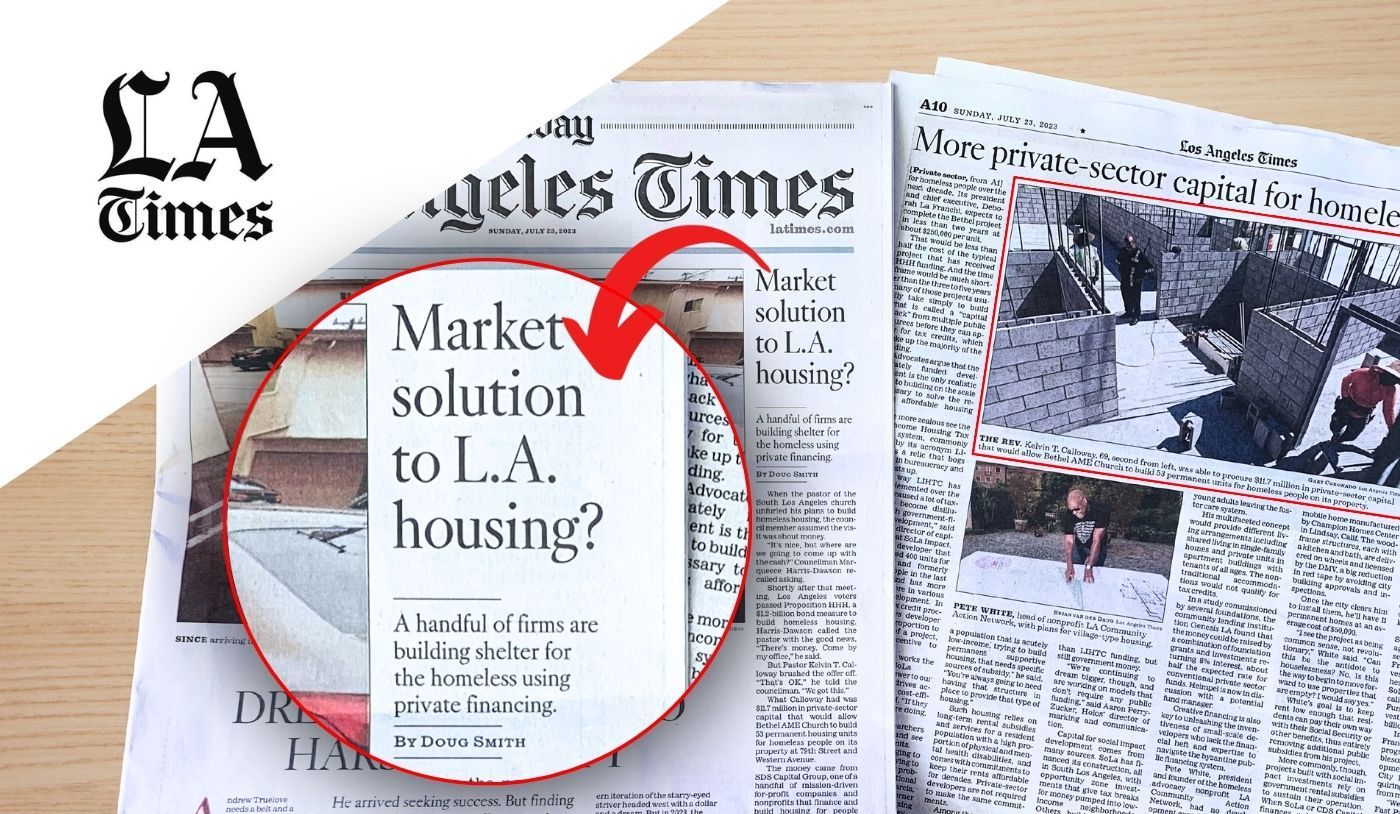LA Times Highlights Success of SDS $190M Supportive Housing Fund Financial Model